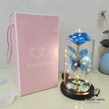 Mothers Day Gift Eternal Rose LED Light Foil Flower In Glass