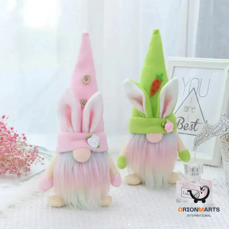 Rainbow Rabbit Gnome Doll Ornament