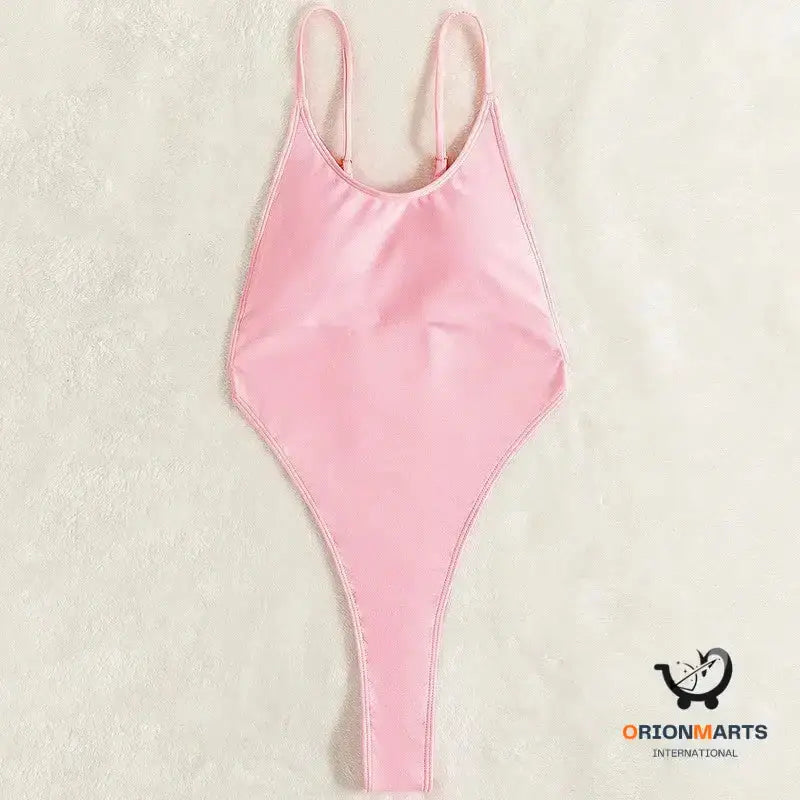 Solid Color Triangle One-piece Swimsuit for Women