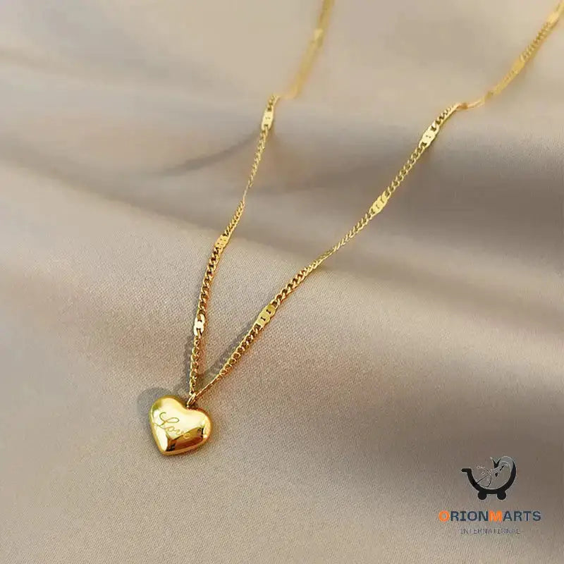Peach Heart Light Luxury Necklace