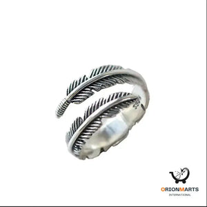 Vintage Sterling Silver Feather Ring