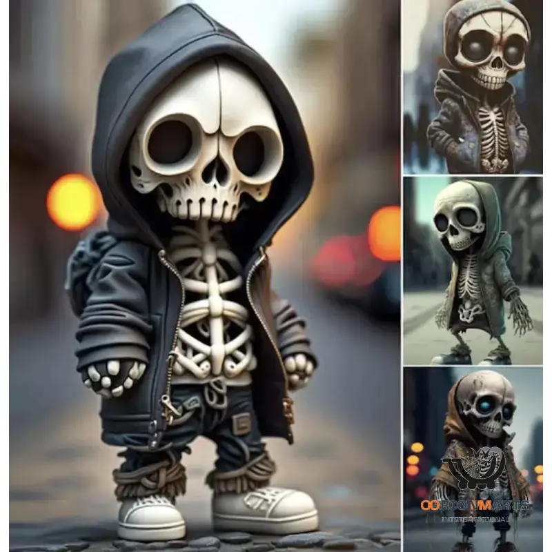Cool Halloween Skeleton Figurines Set