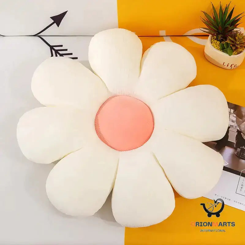 Cute Flower-Shaped Plush Throw Pillow