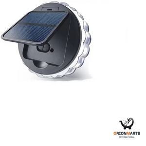 Solar-Powered Round Lamp for Garden Fence Lighting and Home