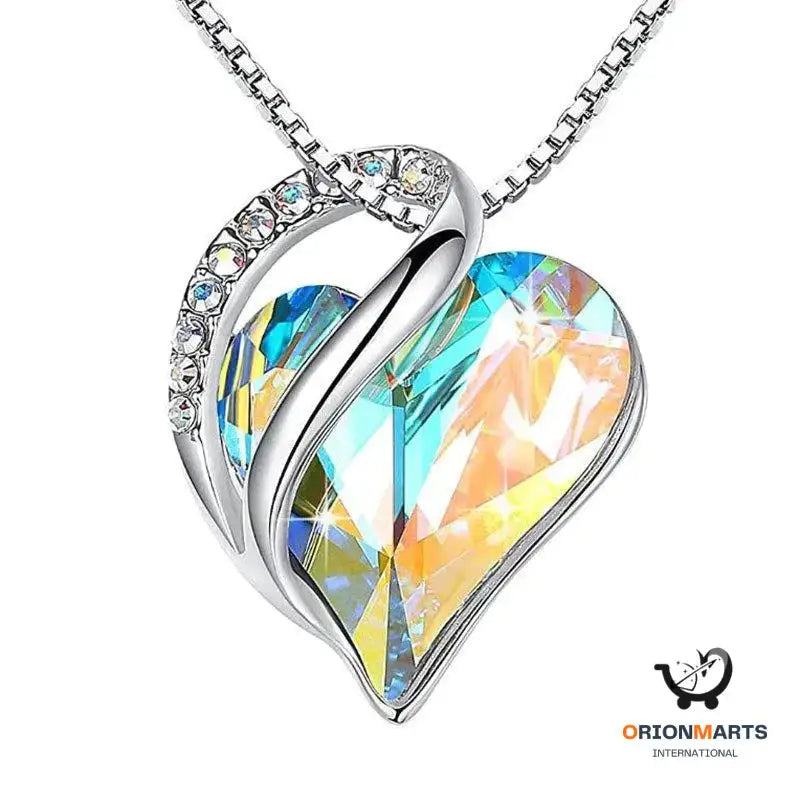 925 Sliver Heart Shaped Geometric Necklace Jewelry Women’s