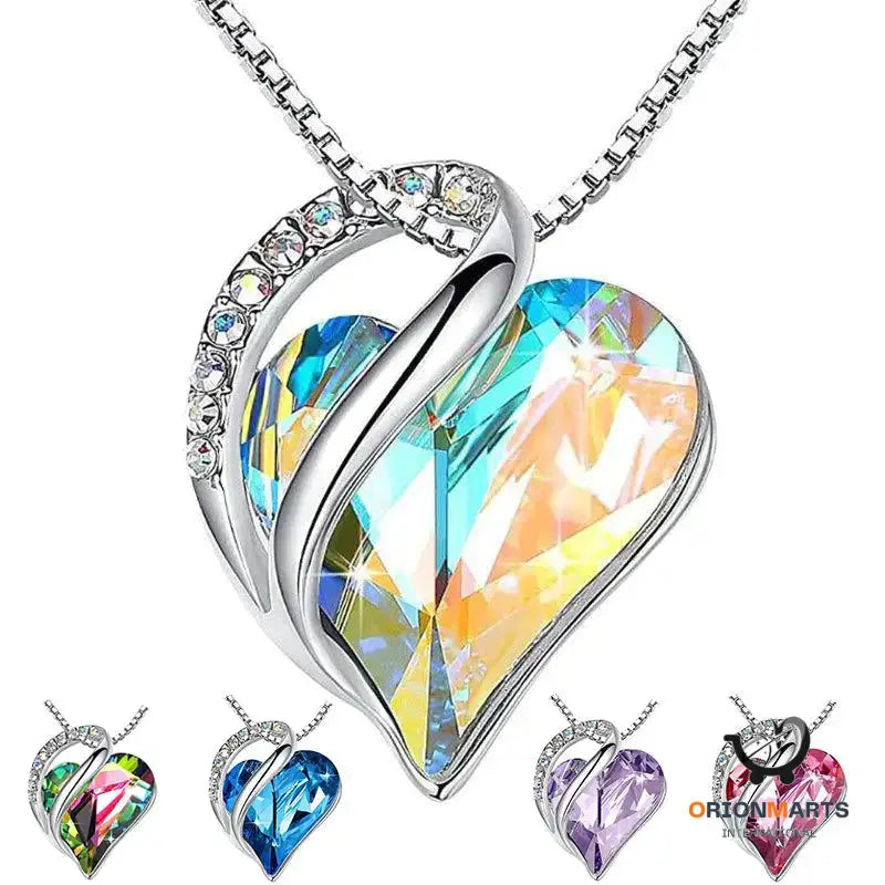 925 Sliver Heart Shaped Geometric Necklace Jewelry Women’s