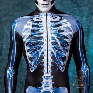 Horror Skull Frame Jumpsuit with Printed Design