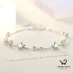 Simple Korean Style Sterling Silver Star Bracelet