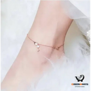 Simple and Elegant Love Sterling Silver Anklet