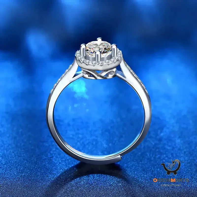 Moissanite Princess Sterling Silver Ring