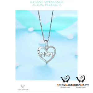Sterling Silver Mom Pendant Necklace