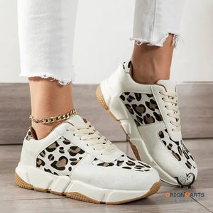 Leopard Sneakers Women White Running Sports Shoes