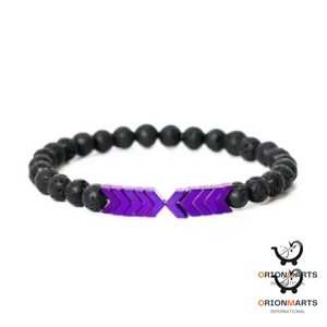 Purple Arrow Natural Stone Bracelet