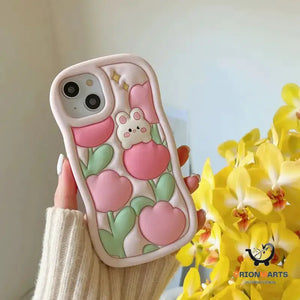 Cute and Protective Silicone Mobile Phone Case with Tulip
