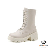 English Style Women’s Single Boots with Thick Sole