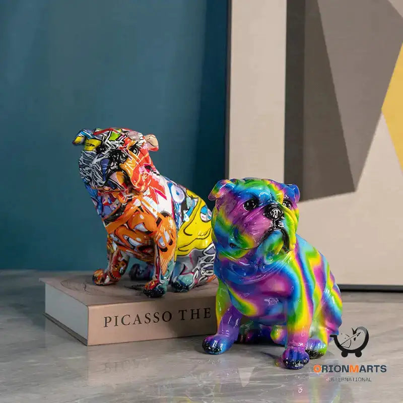 Colorful Bulldog Resin Ornaments