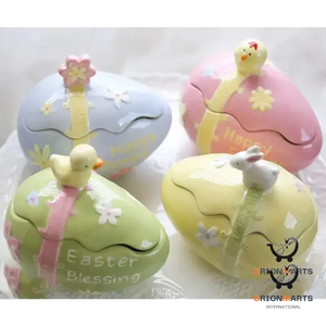 Hand-Painted Easter Bunny Storage Jar